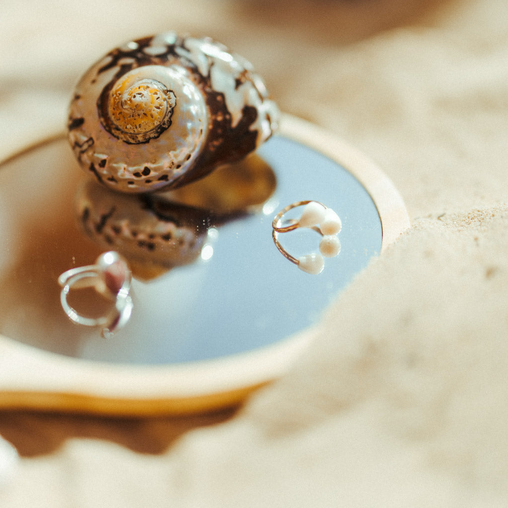 Hawaiian Cone Shell Ring | Hammered Gold Filled | Slightly Adjustable Sizing