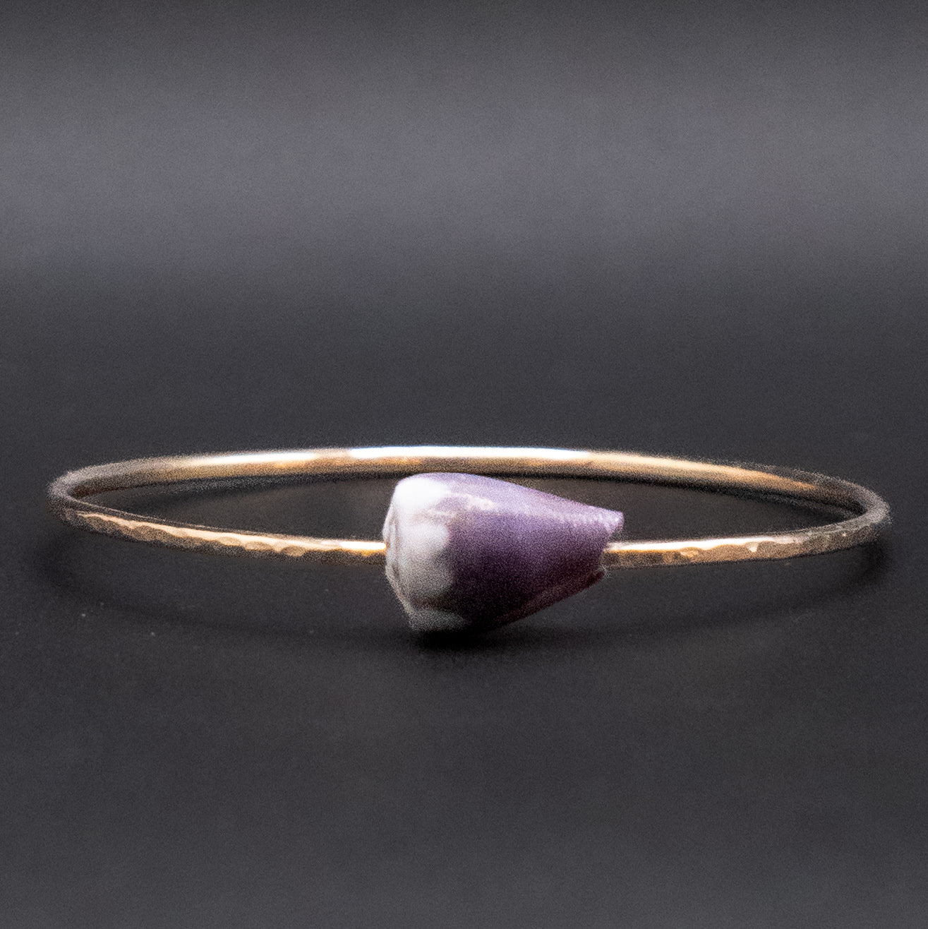 Hawaiian Rat Cone Bangle | Hammered Gold Filled | Size S