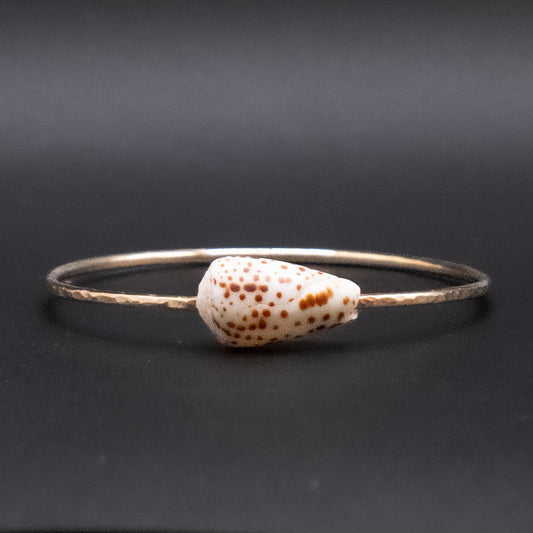 Hawaiian Flea Cone Bangle | Hammered Gold Filled | Size S