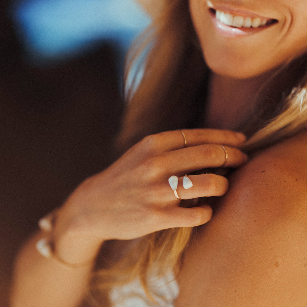 Hawaiian Cone Shell Ring | Hammered Gold Filled | Slightly Adjustable Sizing