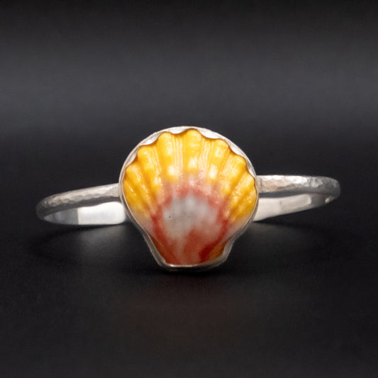 Sunrise Shell Cuff | Hammered Sterling Silver | Up to 6.5” Wrist