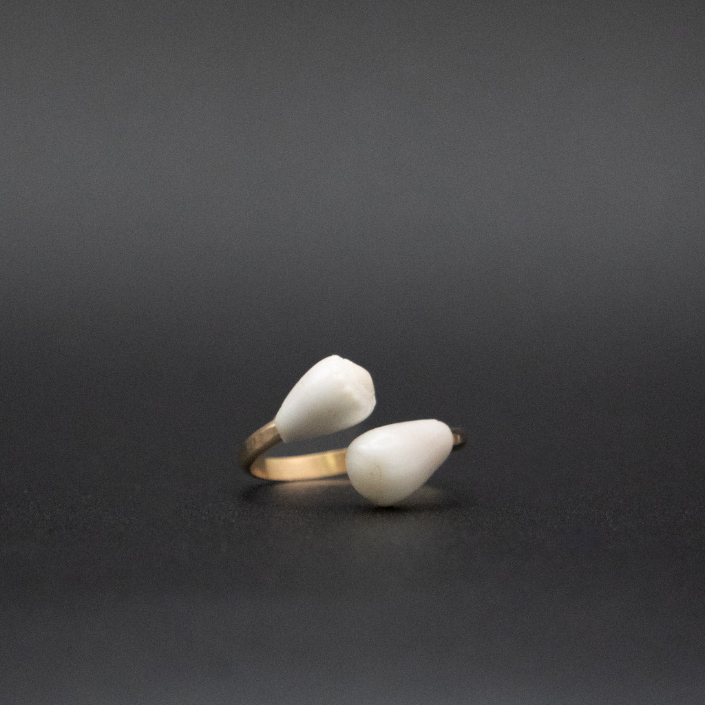 Hawaiian Cone Shell Ring | Hammered Gold Filled | Slightly Adjustable Sizing