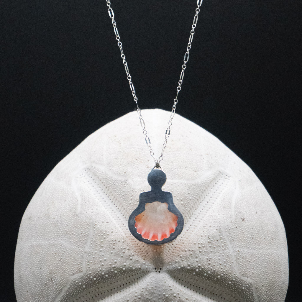 Sunrise Shell and Opal Pendant Necklace | Sterling Silver
